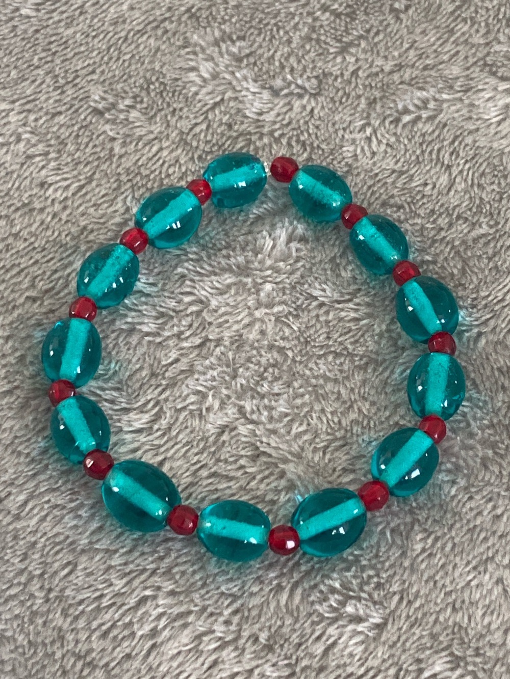 Blue glass bead bracelet